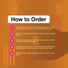 template illustration how to order, format order, Online payment, Payment options, call to action, online shop, social media. Modern design.