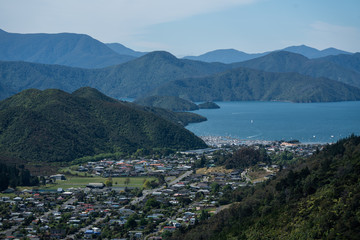 Fototapeta na wymiar Picton New Zealand lookout