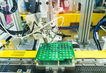 soldering iron tips of automated manufacturing soldering and assembly pcb board