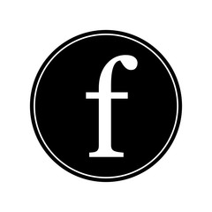 Vector illustration of alphabet letter F icon