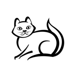 Abstract icon of a cat.