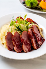 grilled duck breast with sauce