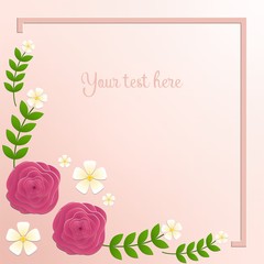 floral invitation card with roses