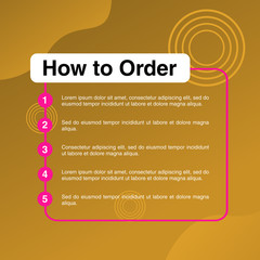 template illustration how to order, format order, Online payment, Payment options, call to action, online shop, social media. Modern design.