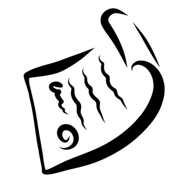 recommend clip art: Sheet of paper with text, signature and stamp, document