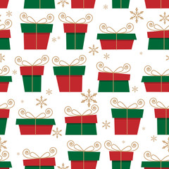 Christmas elements seamless pattern.