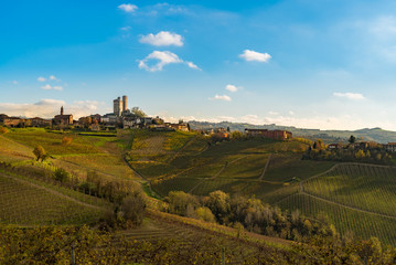 Fototapeta na wymiar Langhe monferrato wine region Barolo landscape piedmont, italy