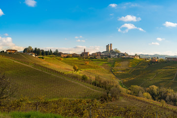 Fototapeta na wymiar Langhe monferrato wine region Barolo landscape piedmont, italy