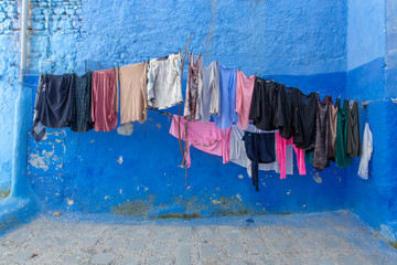 Traditional moroccan architectural details in Chefchaouen Morocco, Africa. Chefchaouen blue city in Morocco