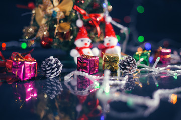 Christmas decoration on abstract background.