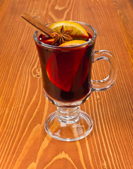 Mulled wine with spices and orange