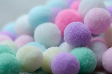 Sweet pastel color pom pom  background