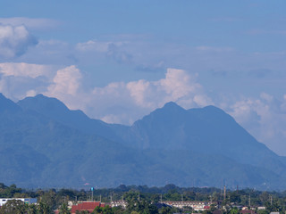 Scenic view landscape of mountains in northern thailand.