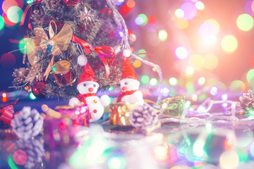 Christmas decoration on abstract background.