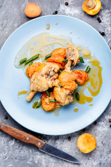 Chicken stewed with apricot