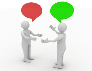 conversation with two mans concept