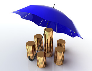 Business protection concept. 3d image. White background.