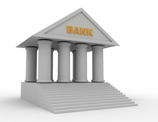 bank 3d icon. illustratiion on whtite background