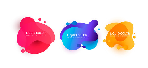 Set of future liquid gradient splashes. Vector design for covers, greeting card, poster or flyers.