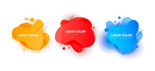 Set of plastic liquid gradient splashes. Vector design for covers, greeting card, poster or flyers.