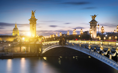 Fototapeta na wymiar Alexandre 3 bridge in Paris, France