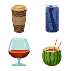 Isolated object of drink and bar sign. Collection of drink and party vector icon for stock.