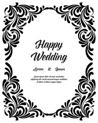 Cute floral template for wedding vector illustration