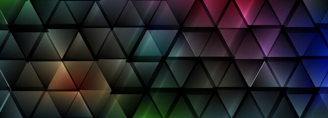 Dark colorful abstract glossy trianglestech background