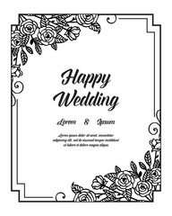 romantic flowers for wedding invitation vector illustration