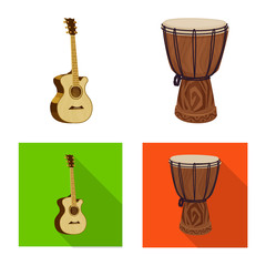 Isolated object of music and tune logo. Collection of music and tool stock symbol for web.