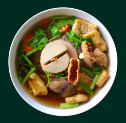 Vietnamese vegetarian vegetables rice noodle soup