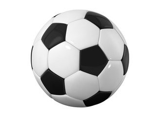 Fototapeta na wymiar football bal. Realistic soccer ball on white background. 3d Style sport ball isolated on white background