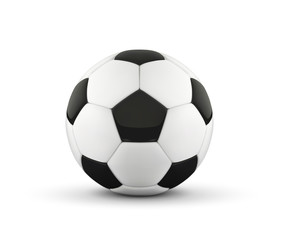 Naklejka premium Realistic soccer ball or football ball on white background. 3d Style Ball isolated on white background.