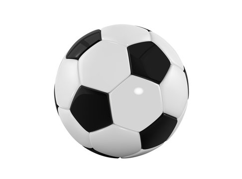 football bal. Realistic soccer ball on white background. 3d Style  sport ball isolated on white background