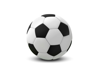 Realistic soccer ball or football ball on white background. 3d Style  Ball isolated on white background