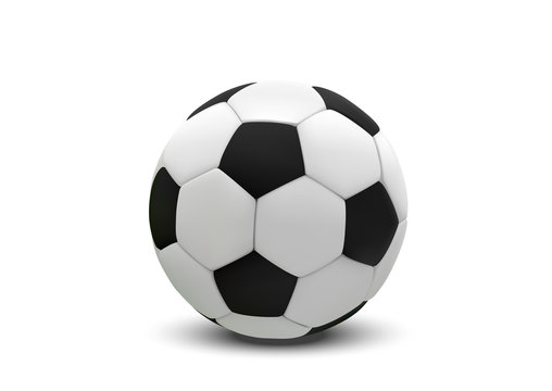 Realistic soccer ball or football ball on white background. 3d Style  Ball isolated on white background