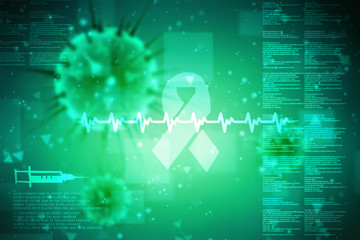 3d rendering Virus bacteria cells background