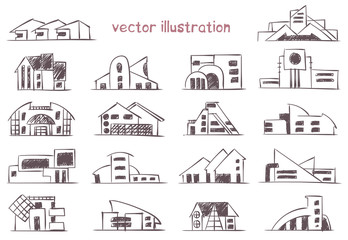 Fototapeta premium vector sketch of modern house
