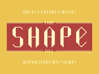 Shape fill font. Vector alphabet