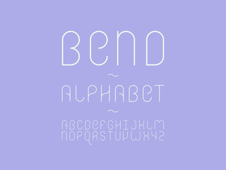 Bend alphabet. Vector letters. 