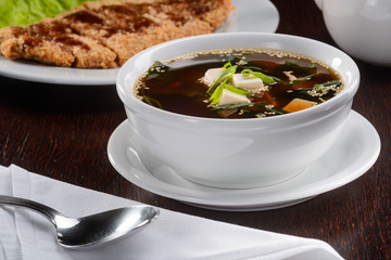 Miso soup with eels