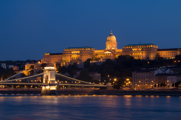 Fototapeta na wymiar Budapest cityscape with Buda castle and Danube river