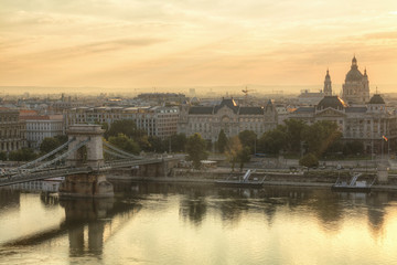 Obraz na płótnie Canvas Budapest cityscape with Parliament building and Danube river