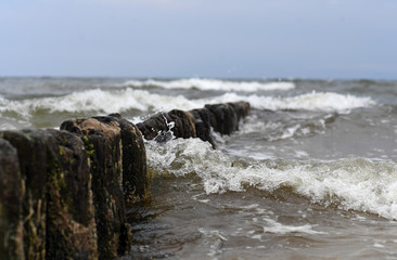 12 JULY 2018 - OSTROW, POLAND: Polish Baltic sea during summer