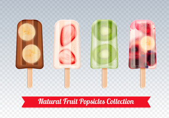 Fruit Popsicles Transparent Set