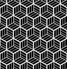 Seamless op art geometric pattern. 3D illusion.
