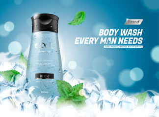 Refreshing men's body wash