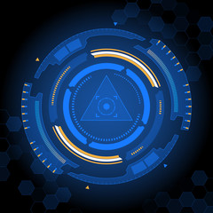 Sci fi futuristic user interface. Vector illustration.