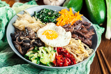 Bibimbap - rice with beef and vegetables