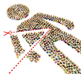 Cartoon Crowd Figure, Slice Cut